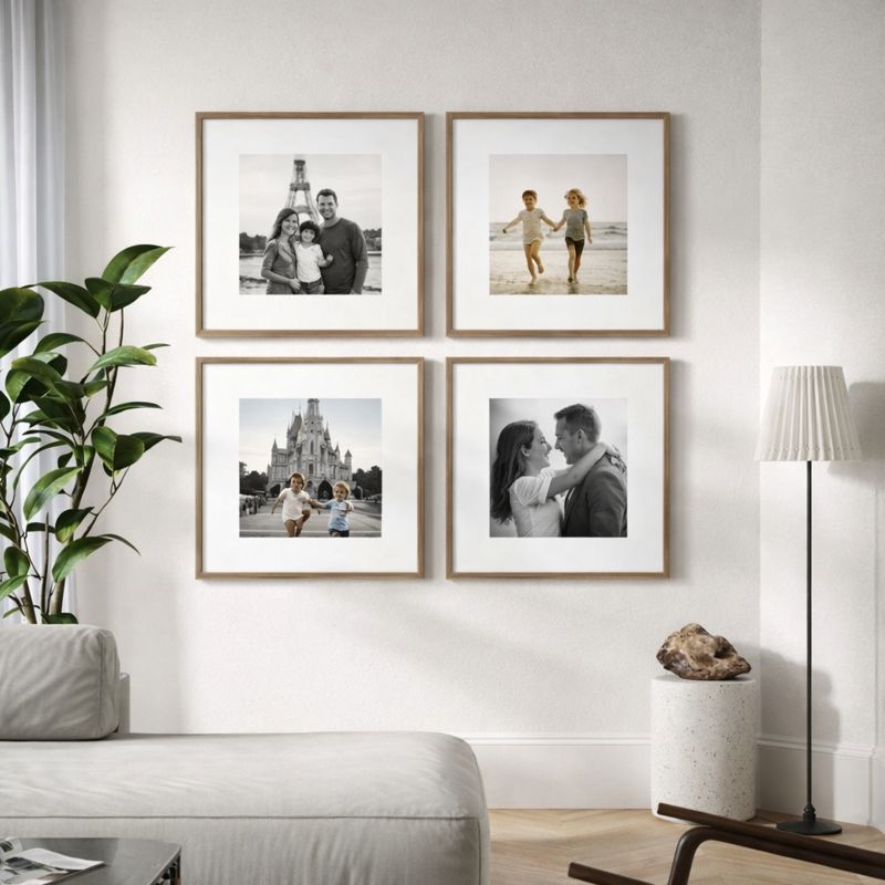 Kit 4 Quadros COM SUAS FOTOS JÁ IMPRESSAS